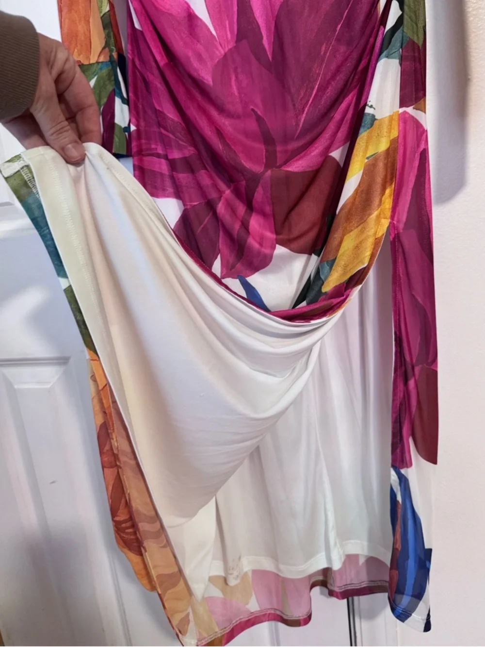 NWT Farm Rio Long-Sleeve Mock-Neck Mesh Slim Midi Dress NWT Large - Picture 10 of 13